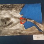 rysunek boku twarzy, papieros, plakat